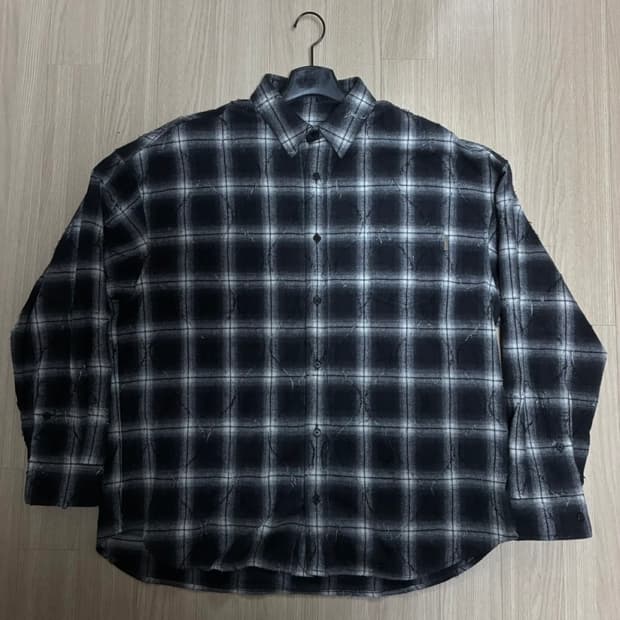 준지 아가일 셔츠 블랙 46