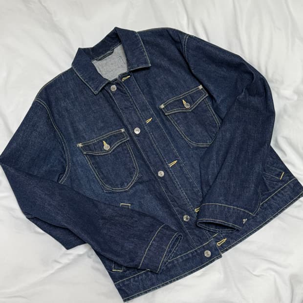 KENZO 겐조 백 로고 패치 데님 자켓 L