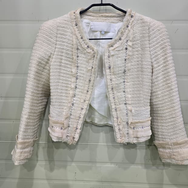 Obzee 아이보리 트위드 자켓