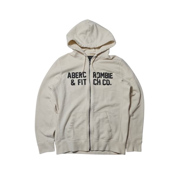 아베크롬비 화이트 스펠아웃 후드집업 S