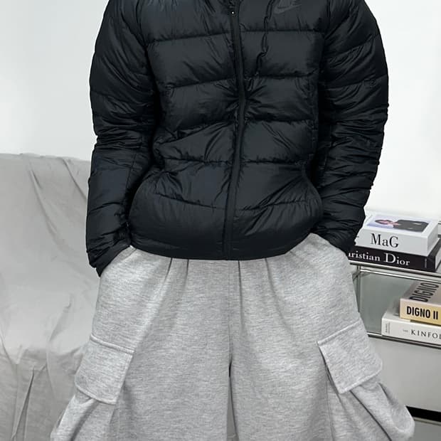 나이키 블랙 경량패딩 XL