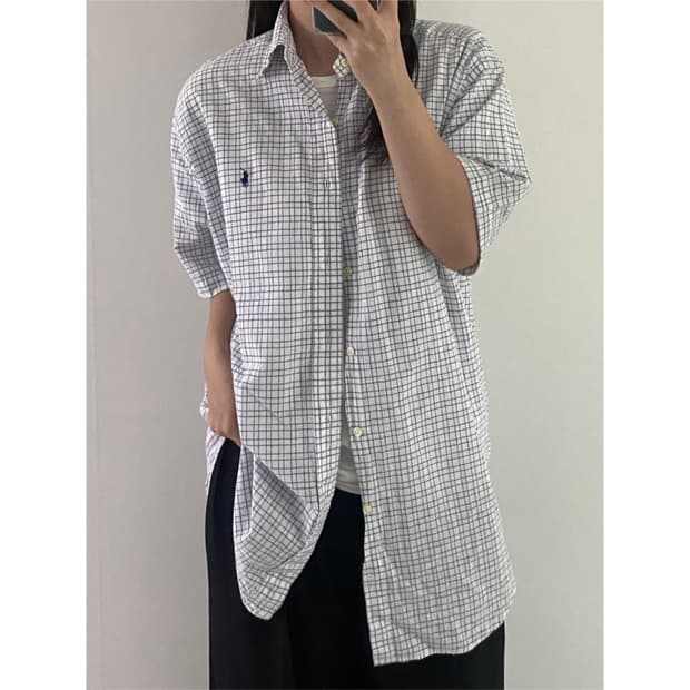 폴로 반팔 체크셔츠