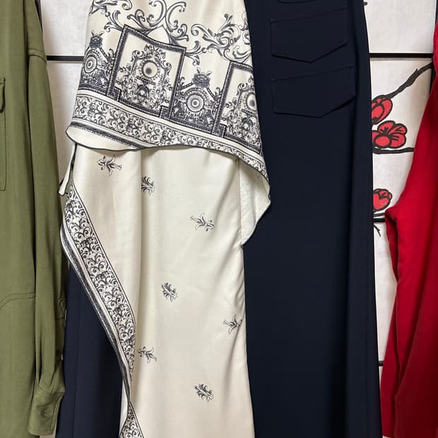 Fave Woo 실크스카프드레스S