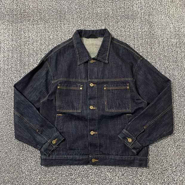 빈티지9. 트릴리온 멀티포켓 진청 데님 자켓 청자켓 남방 점퍼