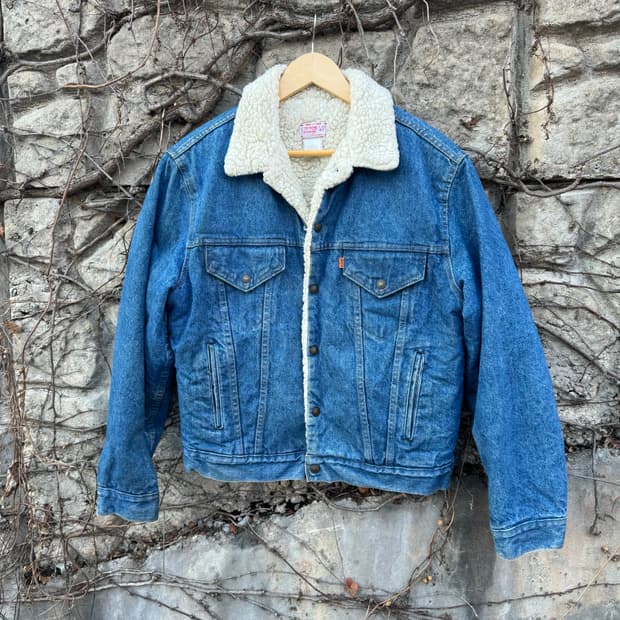 70~80s 리바이스 빈티지 오렌지탭 쉐르파 웨스턴 데님 트러커 자켓