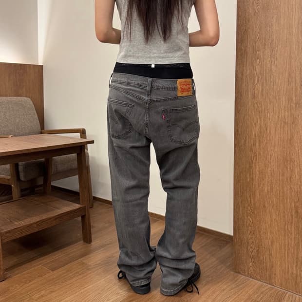 리바이스 505 레귤러 데님 흑청
