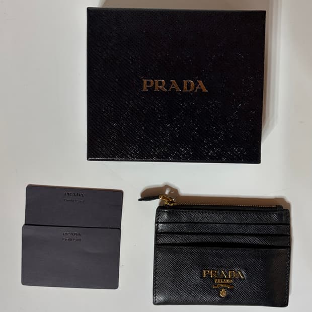 [정품] 프라다 사피아노 카드지갑 블랙