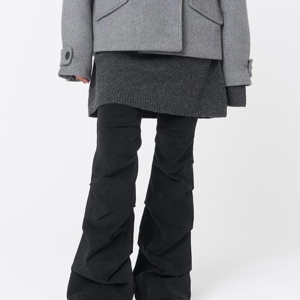 미세키서울 시어링 부츠컷 팬츠 블랙