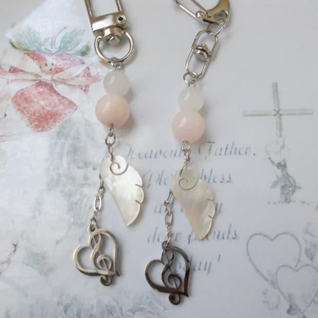 Melody Angel Keyring 음표 멜로디 천사 날개 키링