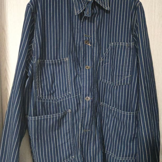 rrl 25ss 스트라이프 엔지니어 코트 와바시 커버올