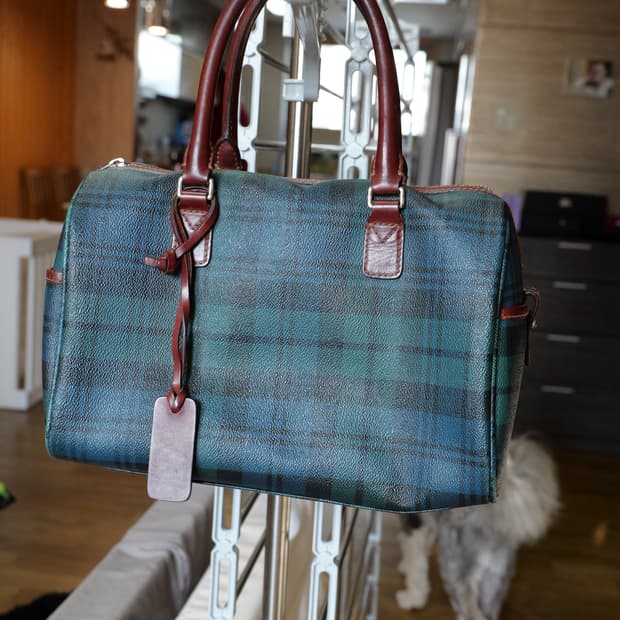 폴로 랄프로렌 타탄 체크 미니 보스턴백