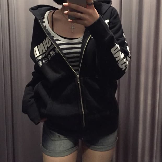 빈티지 펑크 후드집업