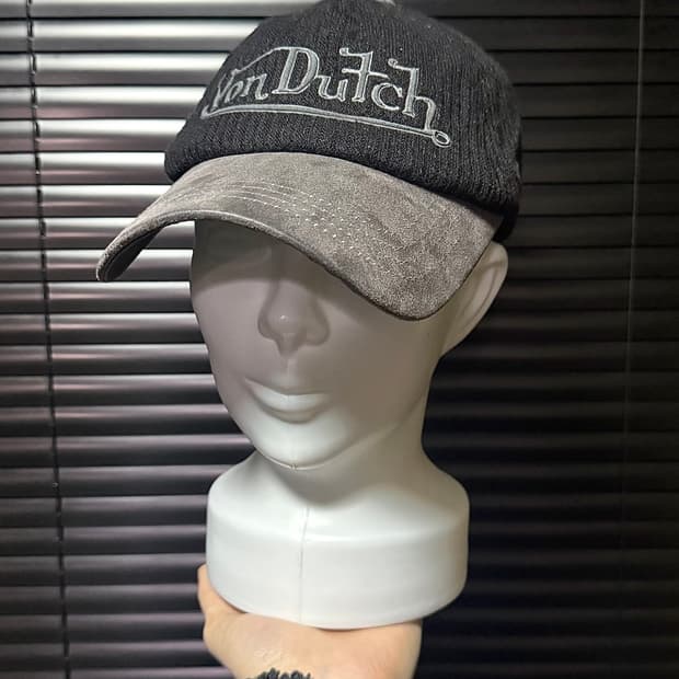 본더치 볼캡 골지 니트 레더 자수 블랙 그레이 갸루 고스 펑크 락 로리