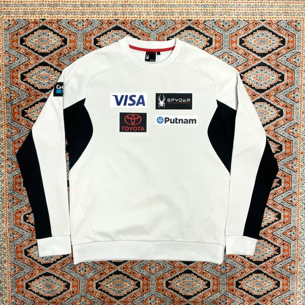 스파이더 US 스키 팀 화이트 유니폼 기모 맨투맨 남성L