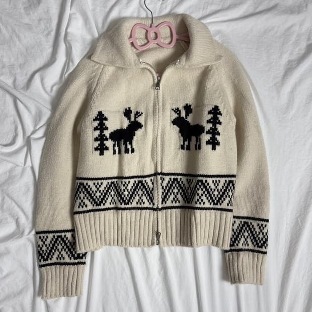 빈티지 노르딕 니트집업