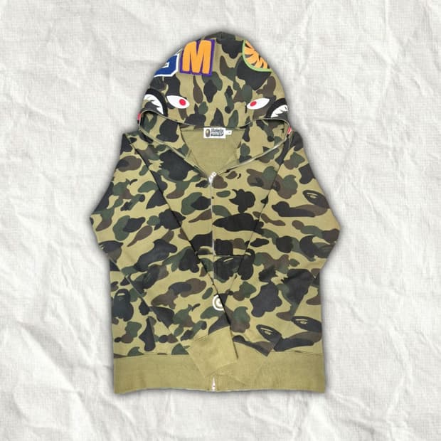 베이프 샤크 후드집업 녹계