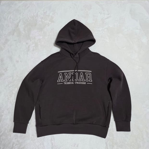 (95)여성 안다르 시그니쳐 로고 기모 후드티 