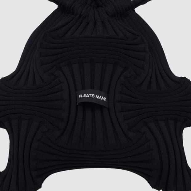플리츠마마 보우 니트 백팩 블랙 리사이클 검정색가방노트북아이패드파우치짐색