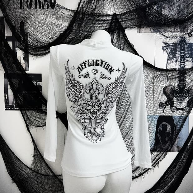 00s punk printing beads longsleeve