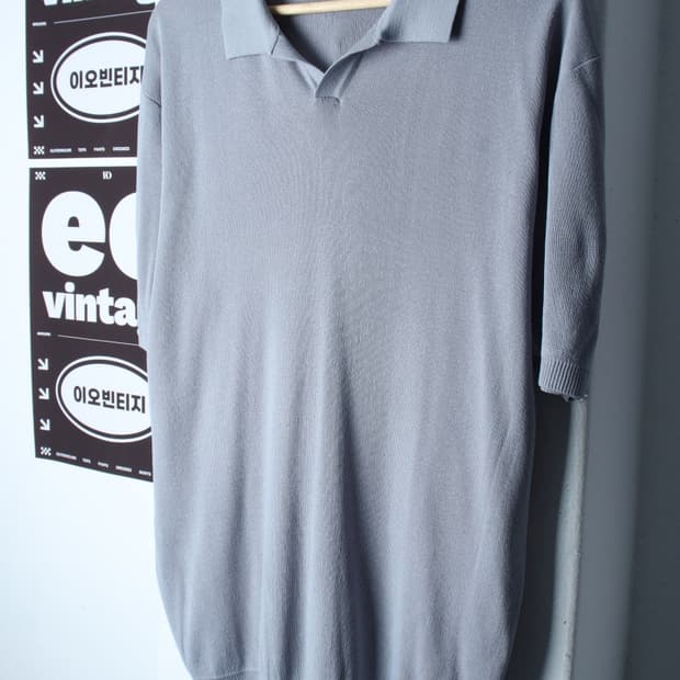 (XL-2XL) 키뮤어 반팔 카라 티셔츠 빅사이즈 니트-H34579