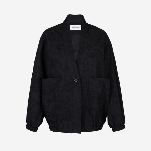 에핑글러 기모노 자켓 자카드 블랙 컬러