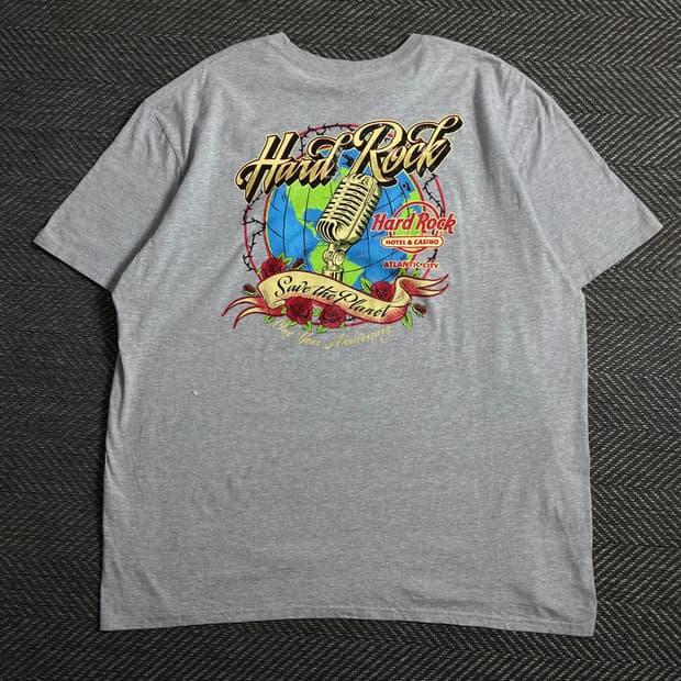 하드락카페 USA 오리지날 애틀랜틱 시티 반팔 티셔츠o 4503