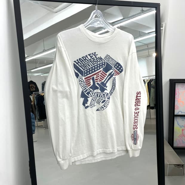할리데이비슨 미국 성조기 롱슬리브 화이트 긴팔 티셔츠
