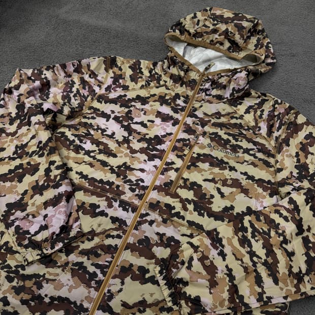 [ 정품/XXL ] 컬럼비아 카모플라쥬 후드 바람막이 자켓