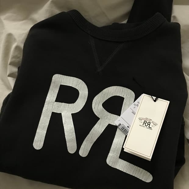 더블알엘 RRL 로고 코튼 블렌드 플리스 스웨트셔츠