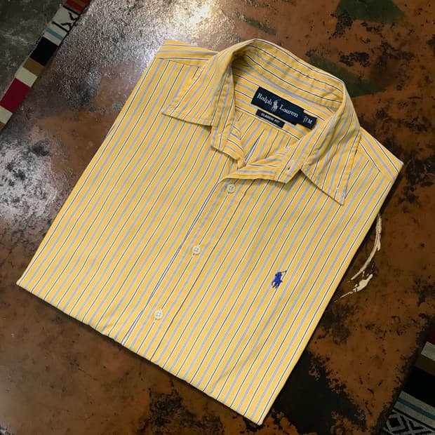 폴로랄프로렌 옐로 더블 스트라이프 셔츠 남성 105 110