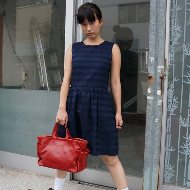 Navy Striped Dress