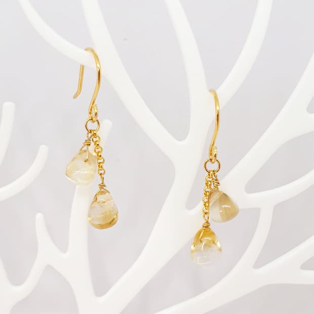 Citrine Teardrop 귀걸이
