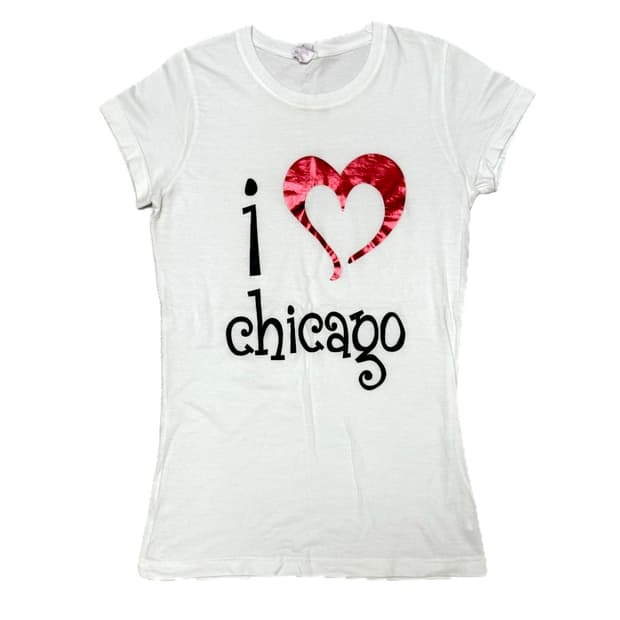 I love Chicago 슬림핏 티셔츠