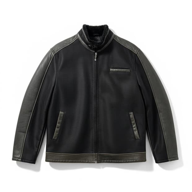 NOBLGEN 가죽 배색 자켓
