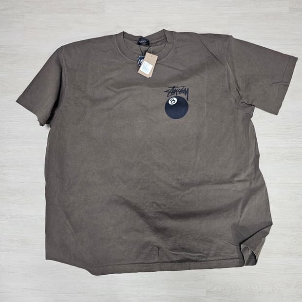 스투시 8볼 피그먼트 다이드 티셔츠 커피  XXL