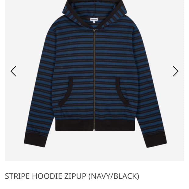 사파리스팟 STRIPE HOODIE ZIPUP (NAVY/BLACK)
