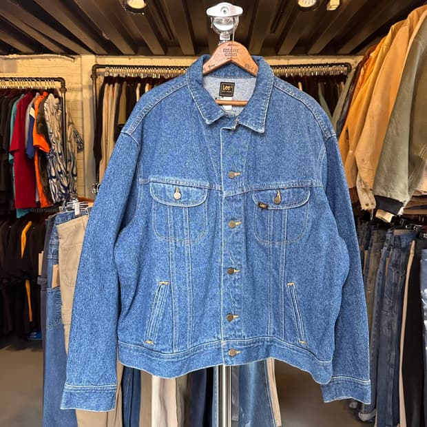 90s 리 Lee 핸드커스텀 데님 트러커 자켓 made in usa