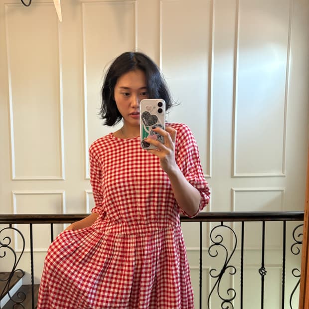 Ymc 깅엄체크 원피스