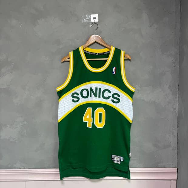 아디다스 NBA 시애틀 슈퍼 소닉스 숀 켐프 농구 져지