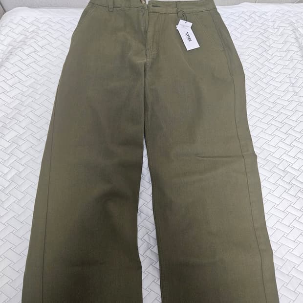 [새상품] 토피 면바지 카키 M