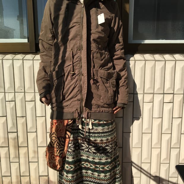 Fake fur hood filed jacket