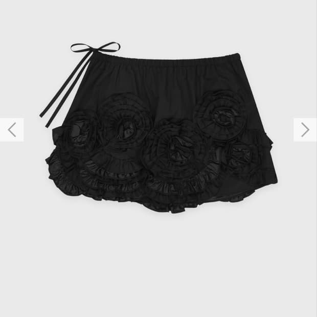 시눈 SINOON 로즈 프릴 미니 스커트 (블랙)