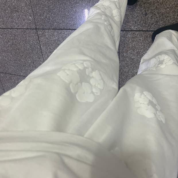 데님티어스 스웨트팬츠 화이트 급처