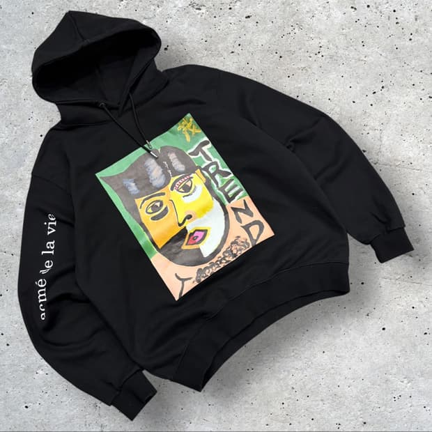 [1] 아크메드라비 얼굴 프린팅 후드티 블랙 C265