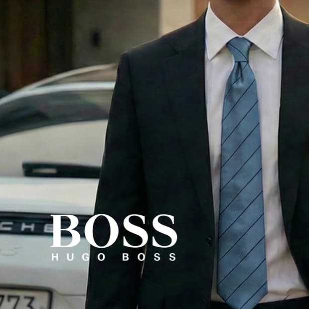 휴고보스 실크 블루 스트라이프 넥타이 9cm A~B등급 E892
