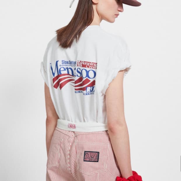 미나수 레드스트라이프 코튼 와이드팬츠 (S-M)