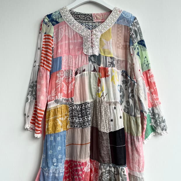 Burette Club 빈티지 체크패치 블라우스