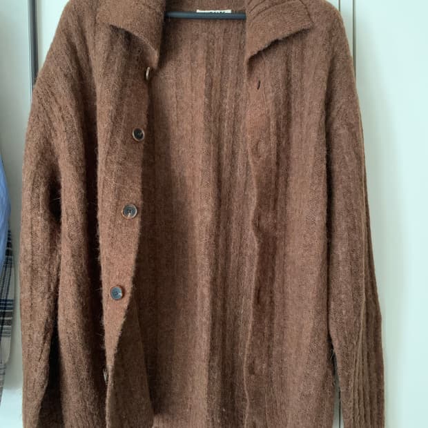 오라리 알파카 립 니트 가디건 3