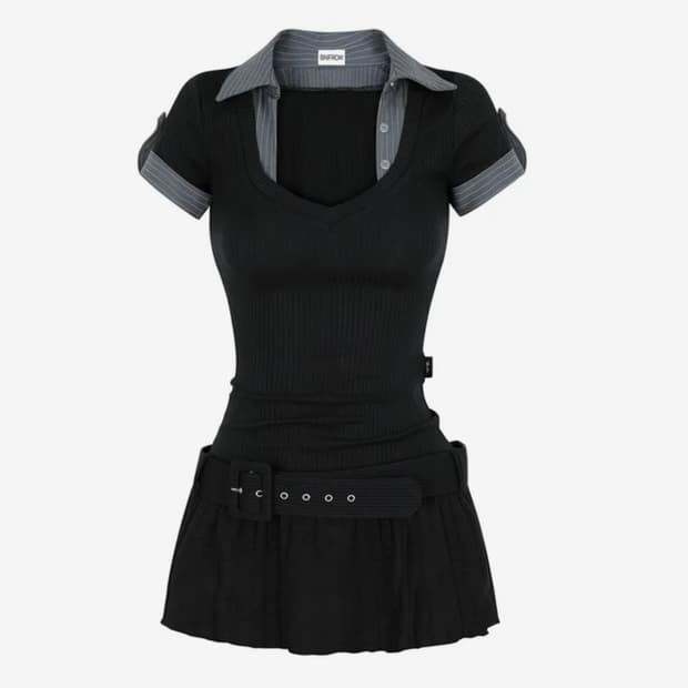 비엔프롬 원피스 STUDY WASIT BELT DRESS