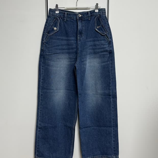 포켓 진청 데님 